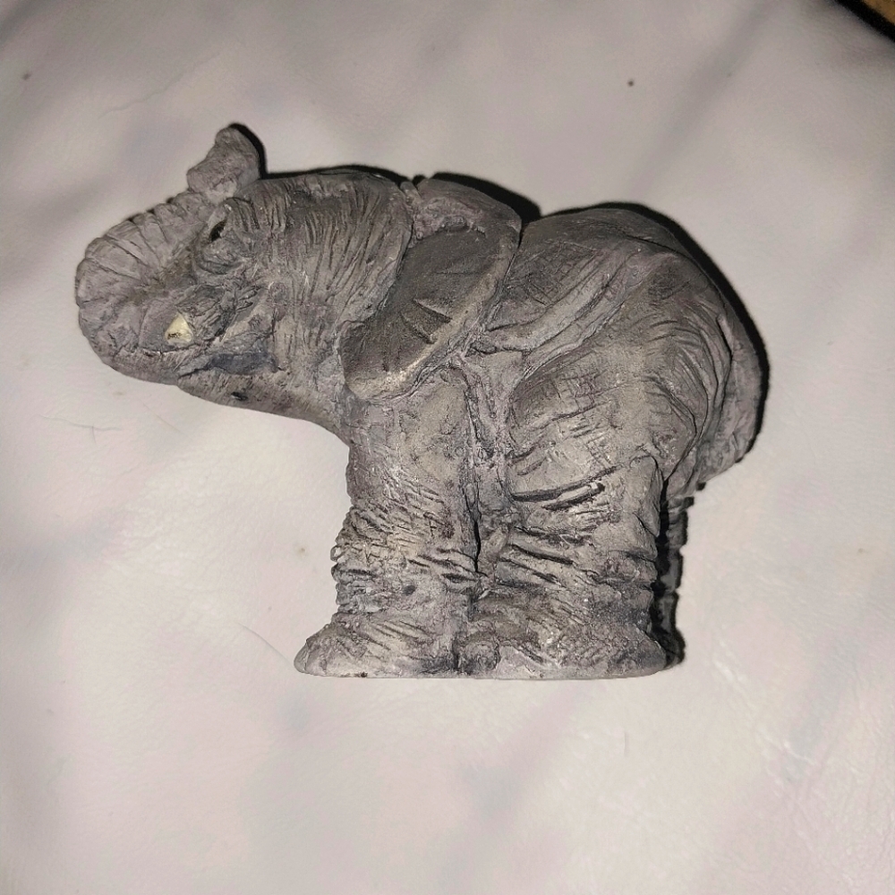 Vintage Gray Elephant Miniture Sculpture